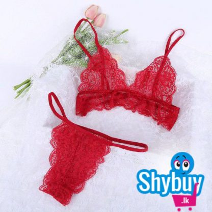 RED LACE BRA-AND-PANTY SET