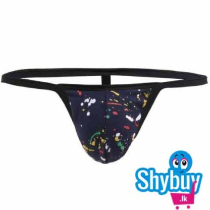 PRINTED BLUE POUCH MENS G STRING